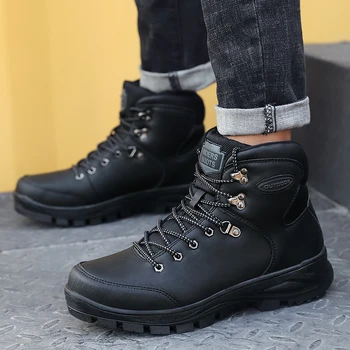 

Men Boots Fur Warm Snow Boots Men plush Winter Boots Work Shoes Men Ankle Boots lace up Outdoor Men's Sneakers Footwear