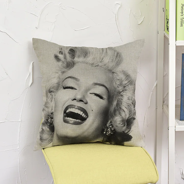 O Marilyn Monroe наволочка высокого качества льняная хлопковая Подушка с изображением Монро декоративные наволочки диван диване Подушка для домашнего декора - Цвет: O