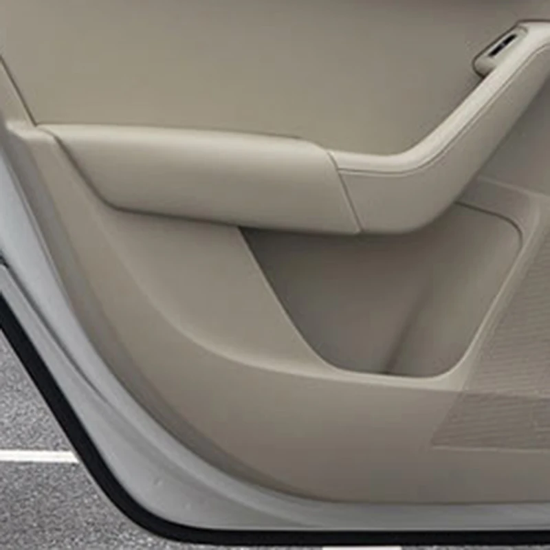 4 шт. микрофибра кожа двери автомобиля панель подлокотника крышка двери Накладка на подлокотник поверхность крышки для Skoda Octavia A7 - Название цвета: Beige