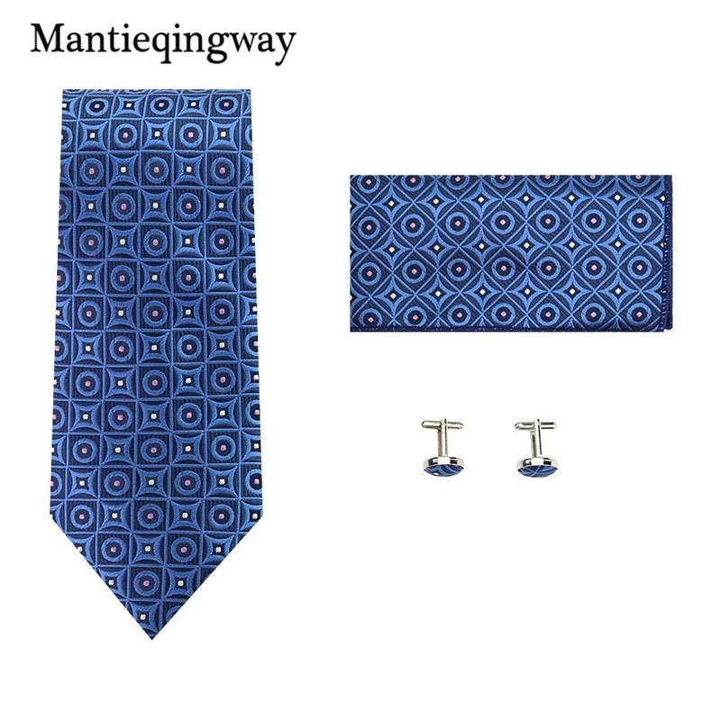 Mantieqingway 20 цветов галстук, шейный платок и запонки Набор для свадьбы Пейсли носовой платок с цветочным узором галстук для мужчин полиэстер шеи галстук