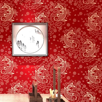 

New wallpaper classic Zen Italian Chinese Style Hotel Restaurant Bbq hotpot restaurant TV background wall paper