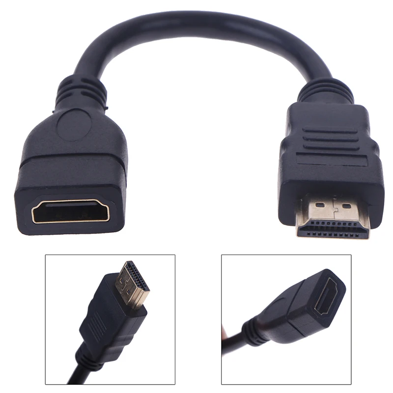 1Pc 15cm/30cm HDMI Male to Female Extension Cable HDMI Protector Extender Cord