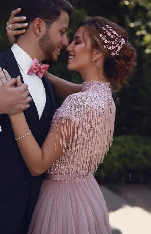 Пыльно-розовые платья для выпускного вечера, украшенные vestido de festa, вечерние платья на заказ, саудовская Арабская вечеринка, элегантное платье