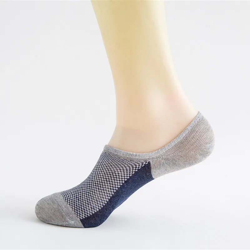 5 пар, модные Нескользящие силиконовые невидимые Компрессионные носки из бамбукового волокна, мужские носки до щиколотки, дышащие мужские носки Meias из хлопка - Цвет: 2