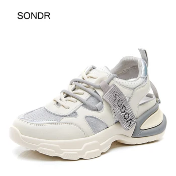 

Casual White Shoes Women Platform Sneakers Hollow Fashion Brand Lady Thick Bottom footware Female Leisure zapatos de mujer Black