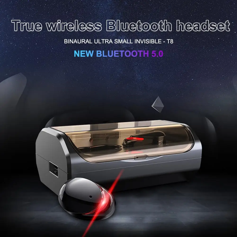T8 Bluetooth наушники TWS Bluetooth 5,0 Heaset IPX7 Водонепроницаемый Hi-Fi стерео Шум снижение спортивные наушники с зарядный чехол