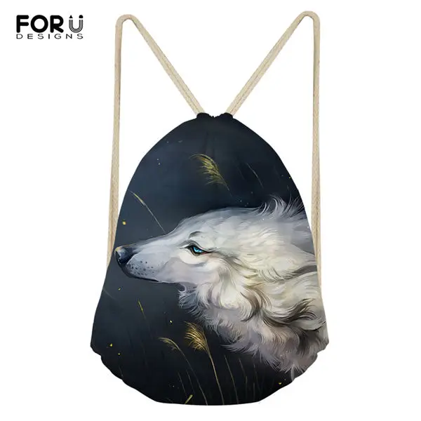 FORUDESIGNS/модные путешествия-супермолния для сумки "Fantasy Wolf" узор мини-обувь карманы милые принты в виде зверей для мальчиков и для девочек рюкзак для путешествий - Цвет: CDWX3786Z3
