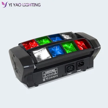 

Mini Moving Head Beam Spider Light 8x6W RGBW 4in1 Stage Lighting for Dj Disco Strobe Show Night Club Light Party Moving Heads
