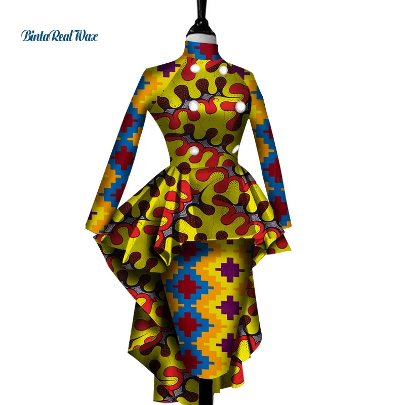 Комплект из 2 предметов с юбкой и топом воротником стойкой|african bazin|african bazin richebazin