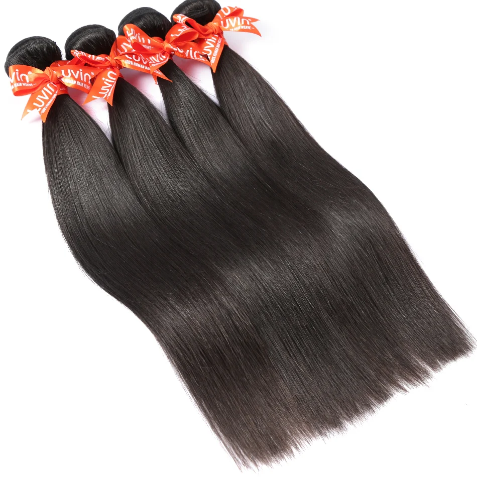 Luvin OneCut волосы прямые 8-40 28 30 32 дюймов бразильские волосы remy натуральный цвет 4 пряди человеческие волосы