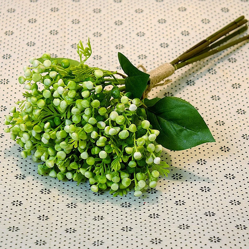 White 4 вилки DIY искусственный свадебный цветок фотографии реквизит украшения поставки для вечерние день рождения - Цвет: White