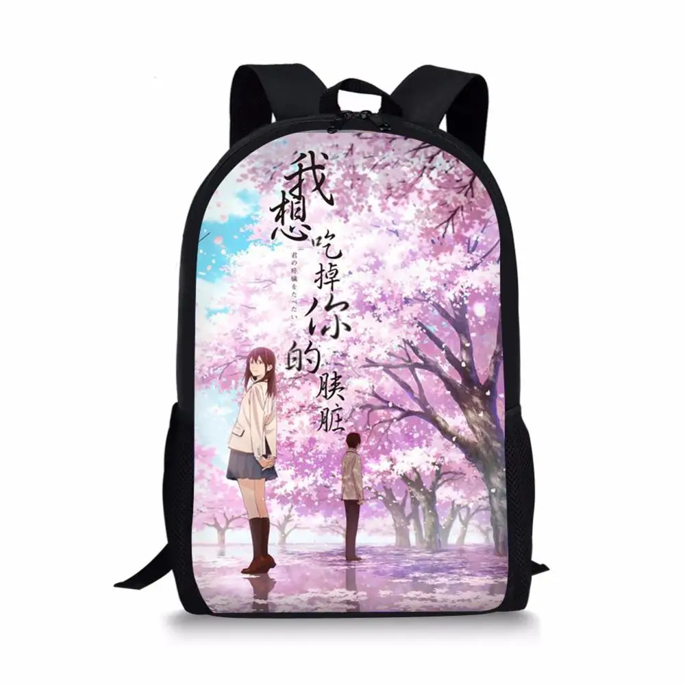 

HaoYun Fashion Children Backpack I want to eat your pancreas Pattern School Book Bags Cartoon Gothic Design Teenagers School Bag