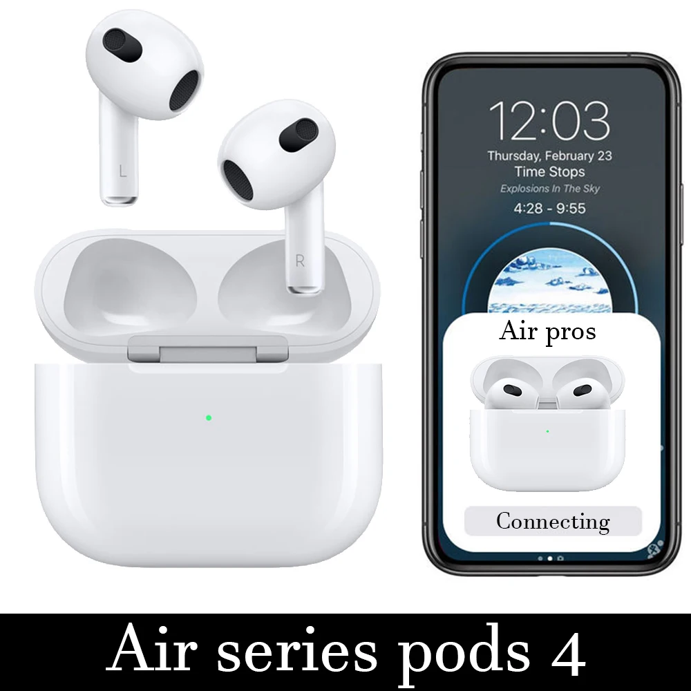 Smart bluetooth earphones Air series pro 4 headphones airbuds wireless Sports earbuds Tws Gaming headset gamer ad Case | Электроника