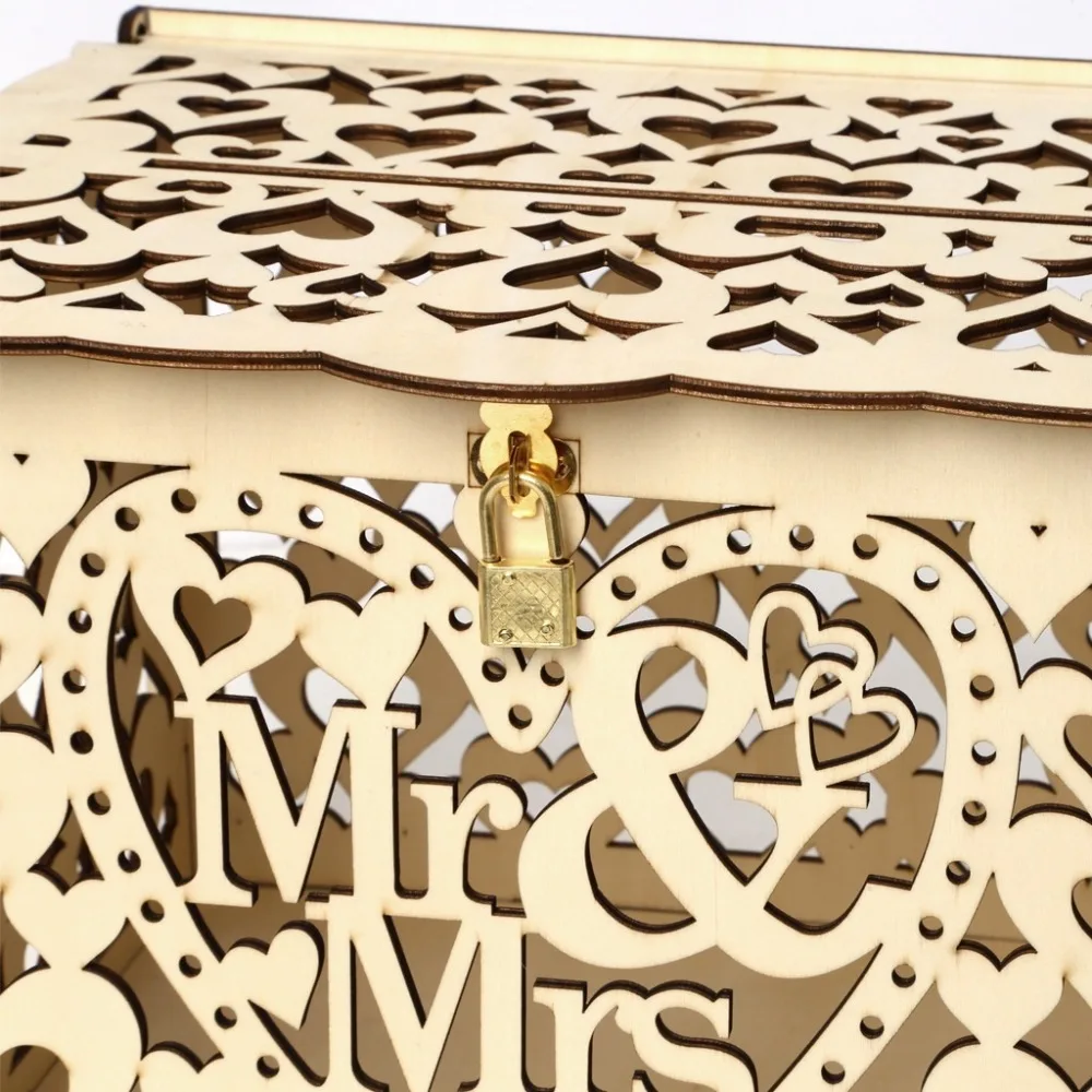 DIY деревянный Mr& Mrs свадебные принадлежности, коробка для карт, коробка для регистрации, деревянная коробка для свадебных карт Love