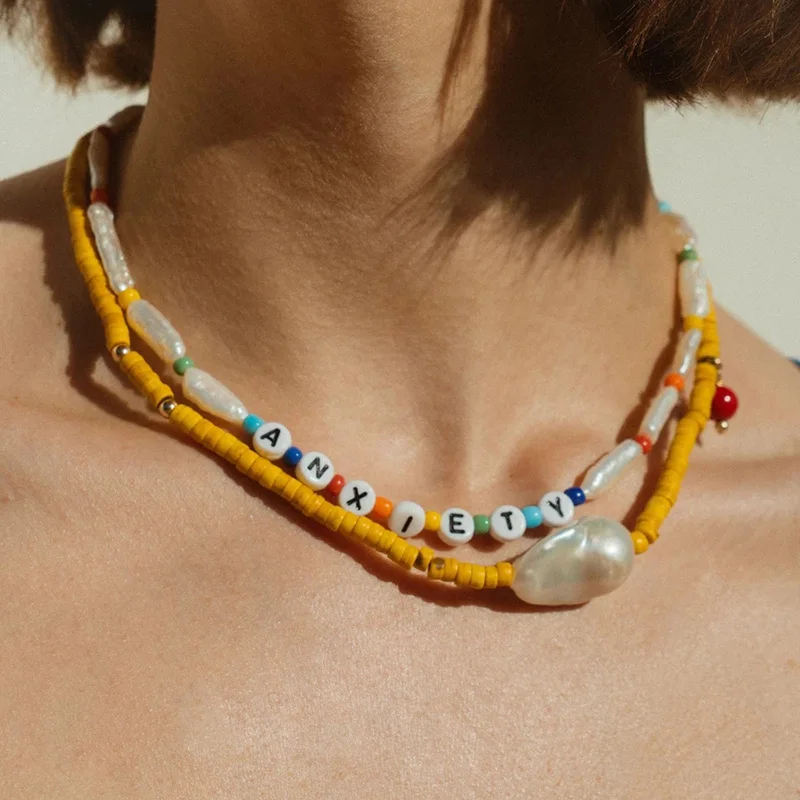 

Женское Ожерелье из бисера с натуральным пресноводным жемчугом