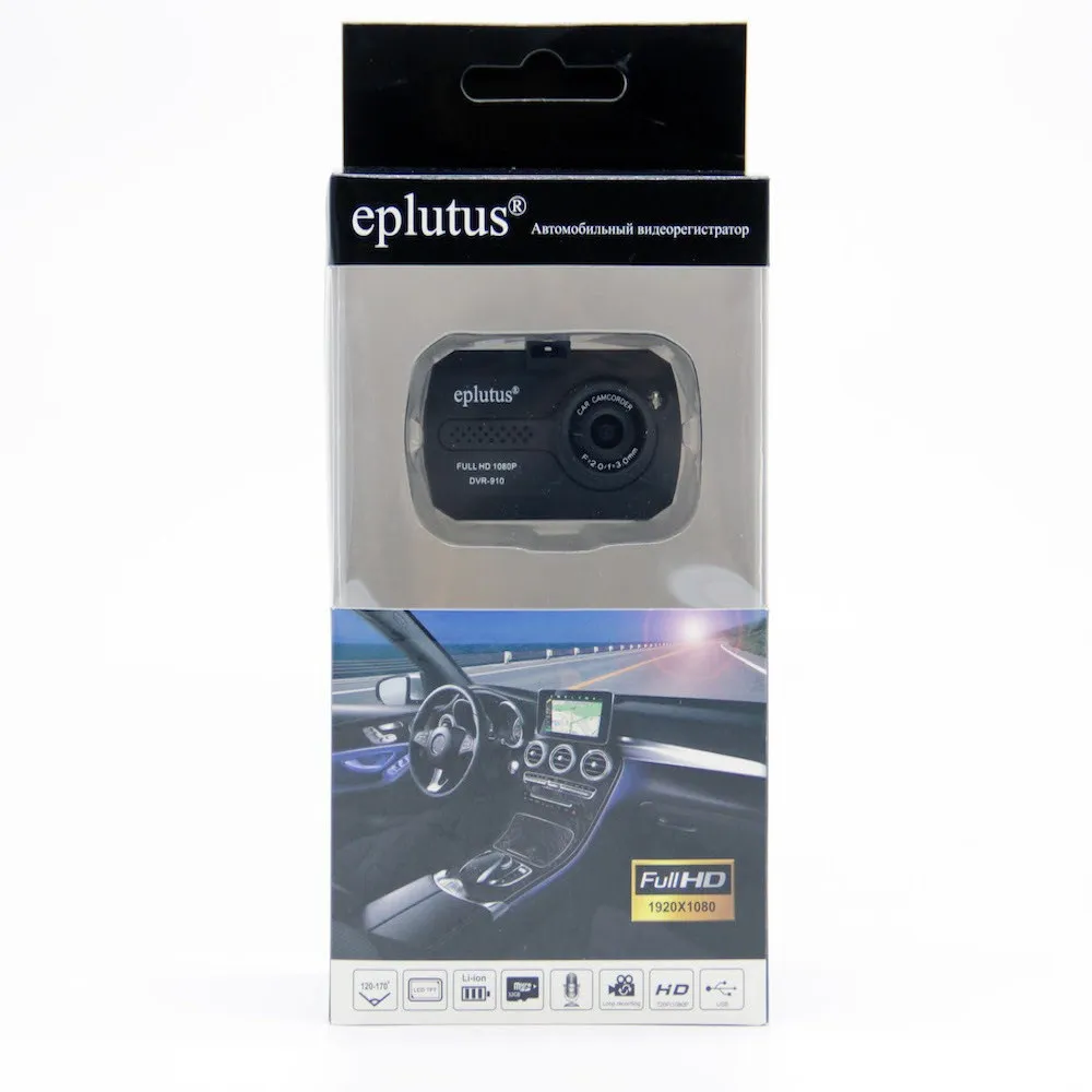 Компактный автомобильный видеорегистратор Eplutus DVR-911с углом обзора 140 градусов Full HD экран 2.5"