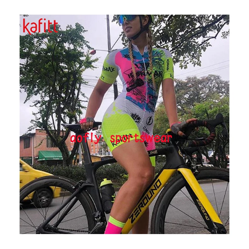 2021 Women's Triathlon Short Sleeve Cycling Jersey Sets Skinsuit Maillot Ropa Ciclismo Bicycle Clothing Bike Shirts Go Jumpsuit