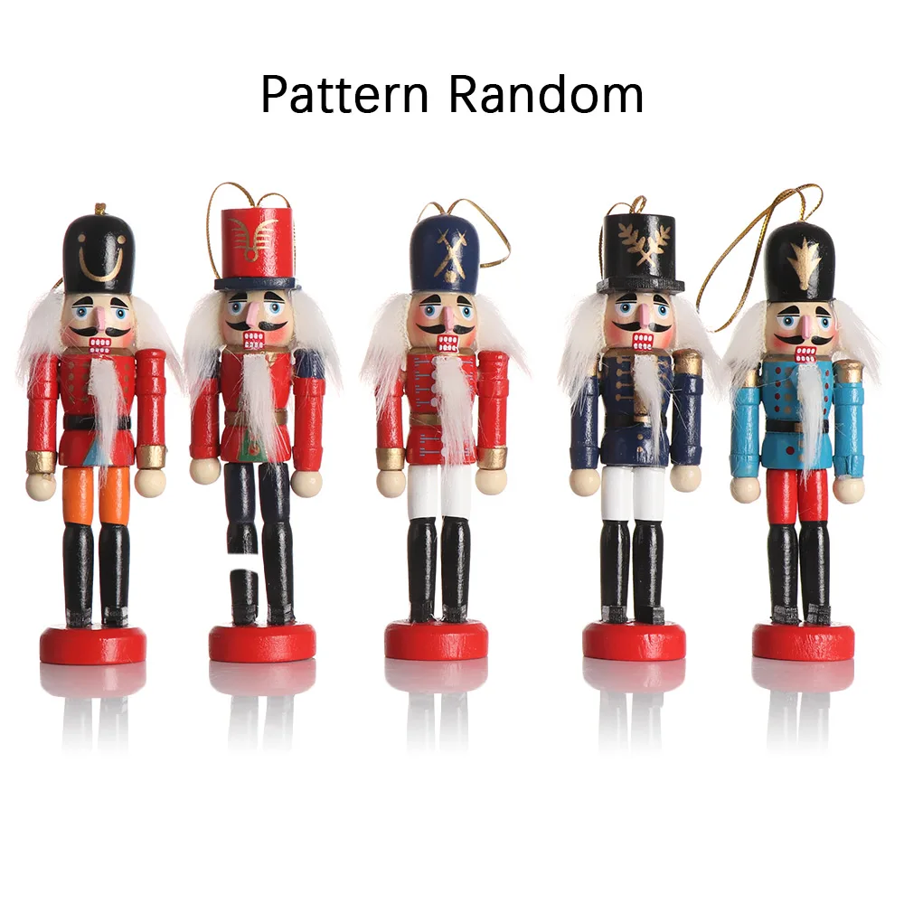 1PC Pattern Random 1 шт. Изысканный красочный Рождественский Подвесной деревянный солдатик Щелкунчик ручной работы подвеска в форме капли подарки украшения для рождественской елки - Цвет: 1PC Pattern Random
