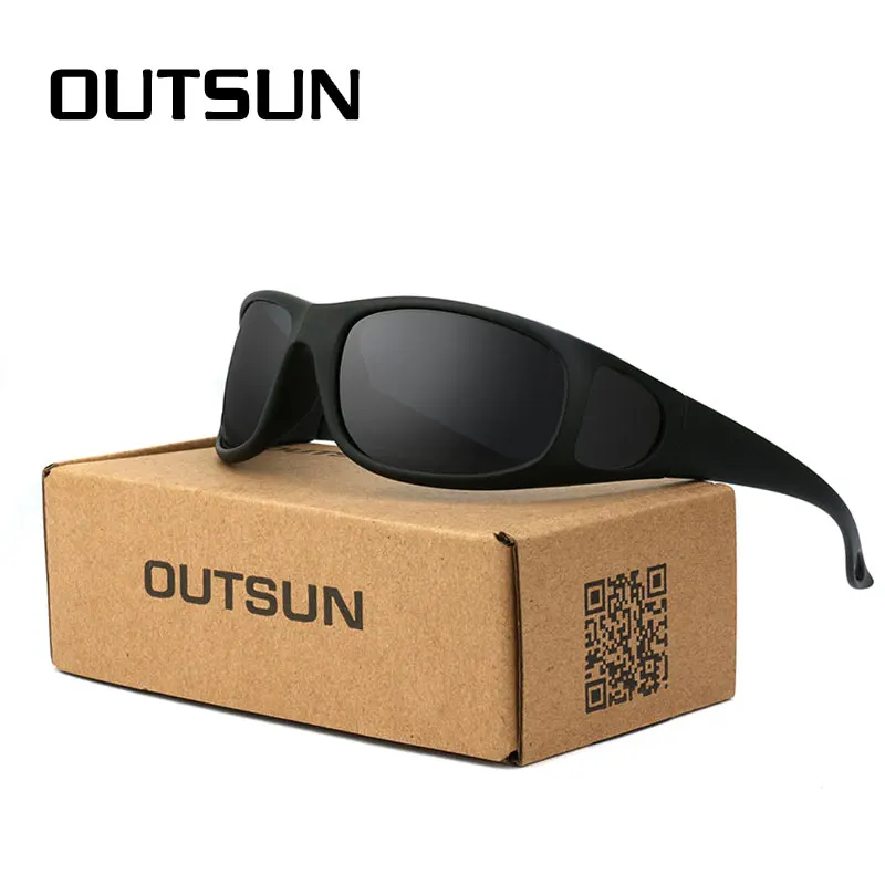 OUTSUN плюс Чехол Модные солнцезащитные очки мужские Поляризованные УФ 400 линзы