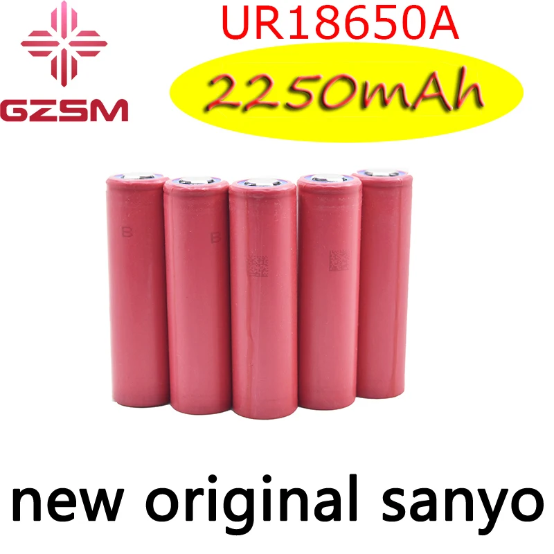 

GZSM 18650 battery for Sanyo UR18650A 2250mAh 3.7V 6A rechargeable battery For flashlight battery