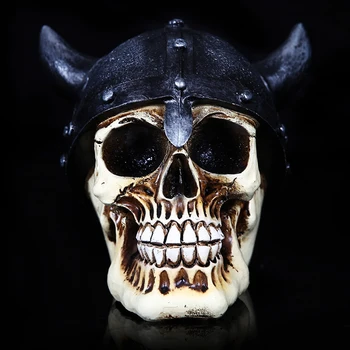 

Pirate Skull Statues Sculptures Resin Halloween Home Decor Decorative Human Head Craft Skull Size 1:1 Model