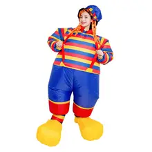 Прочный унисекс взрослых Хэллоуин в полоску Клоун Надувной Костюм Косплей партии нарядное платье реквизит Лидер продаж