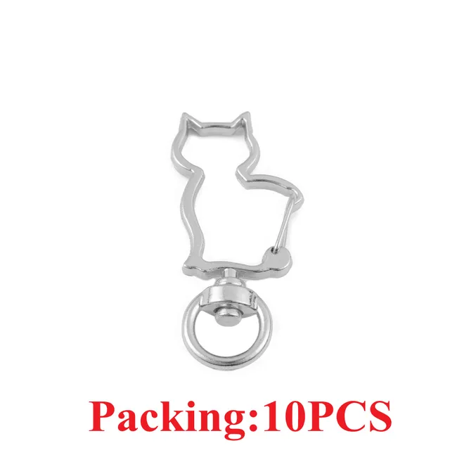 5-20pcs/lot Key Chain Key Ring keychain Bronze Rhodium Gold 28mm Long Round Split Keyrings Keychain Jewelry Making Wholesale DIY 10PCS Rhodium cat