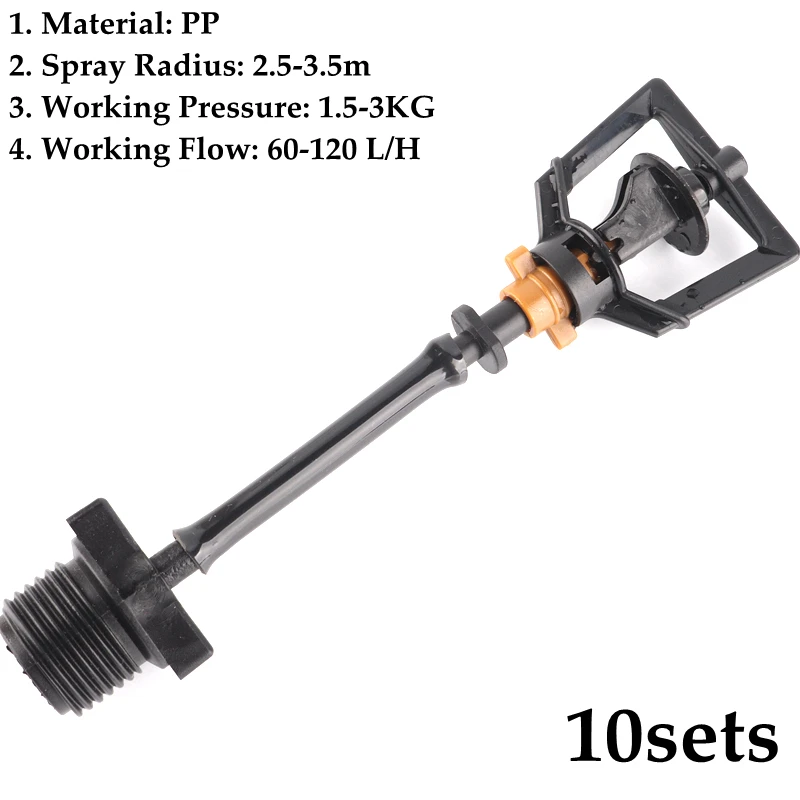 5-50sets Irrigation System 6mm 360 Degree Rotating sprinkler with 4/7mm Hose Connector Sprinkler Garden Irrigation Sprayer - Цвет: 10sets