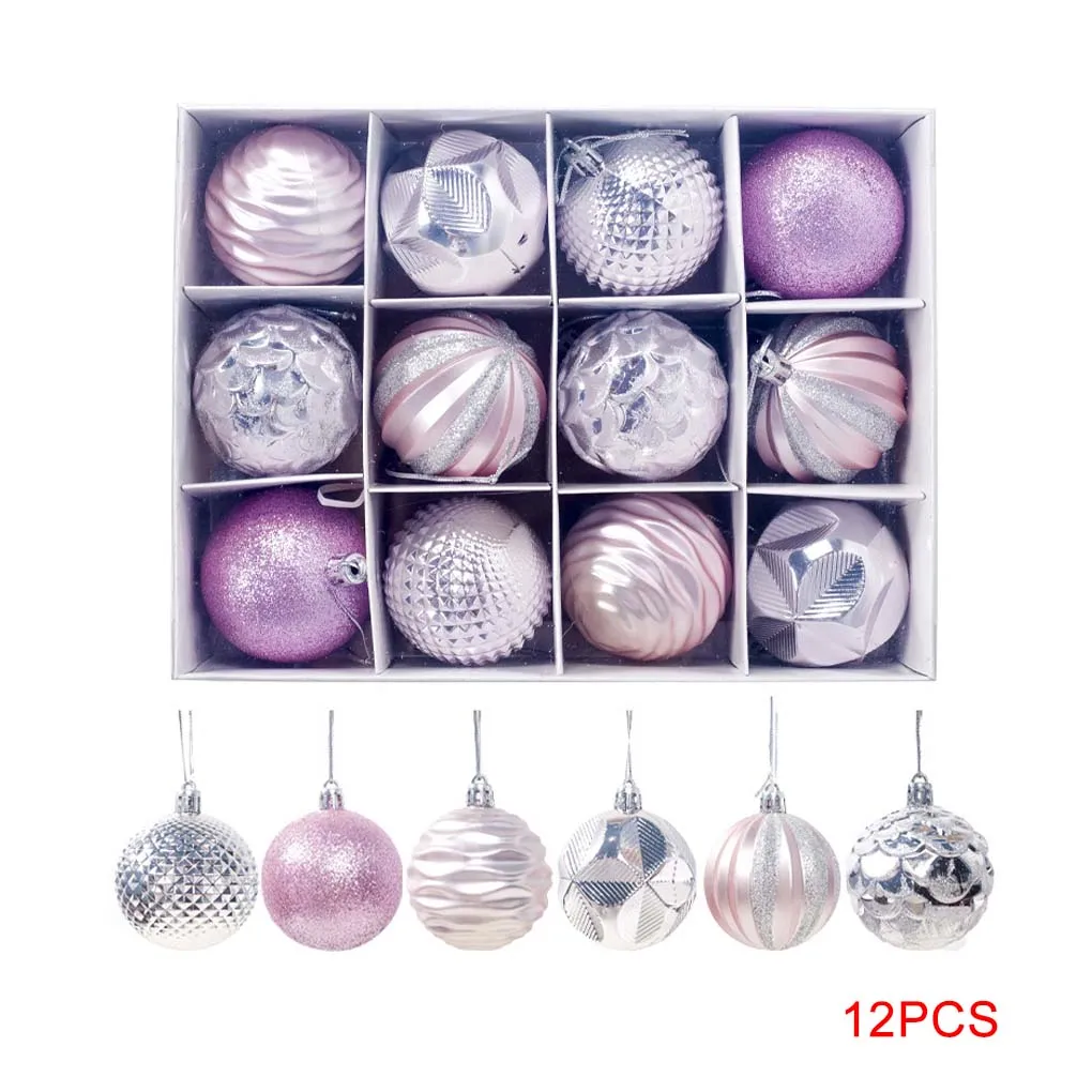 12pcs Christmas Tree Mini Hanging Baubles Decoration Ornament Small Christmas Tree Holiday Ornaments