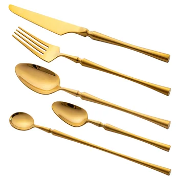 

Leading Life Portable 3pcs Gold Cutlery Set Stainless Steel Cutlery Stainless Steel Western Food Tableware Sets Black II50DCS