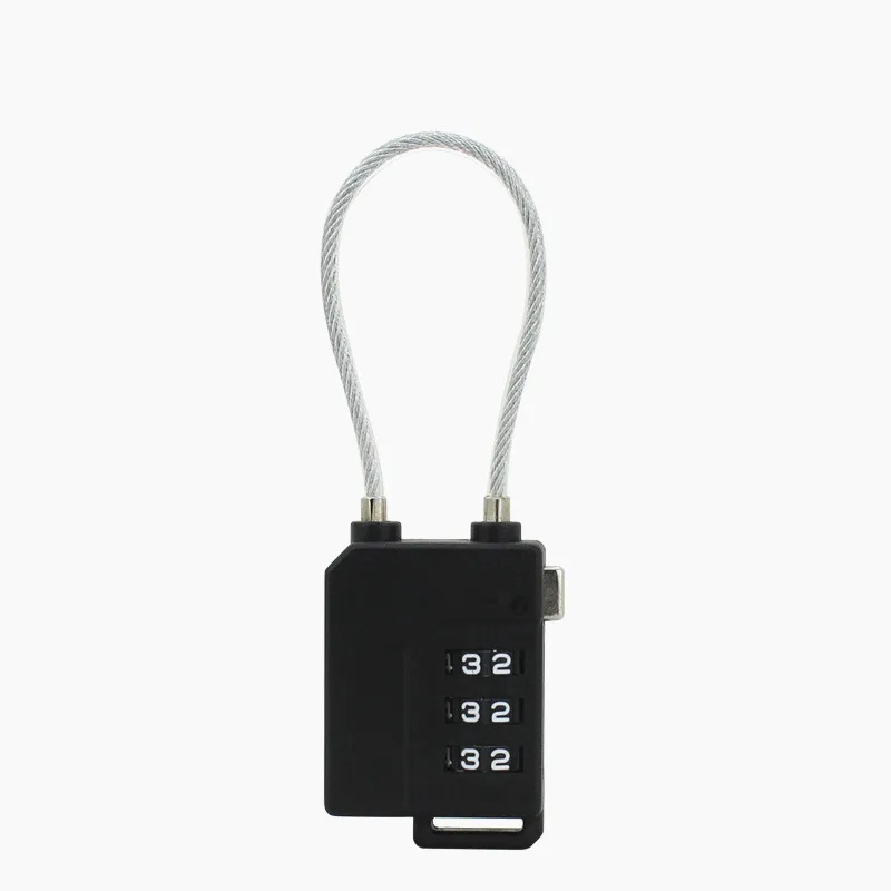 Black Мини 3 набора цифр код сбрасываемый Пароль безопасности комбинация безопасности путешествия безопасный замок для навесной замок для багажа Замок спортзала - Цвет: Black