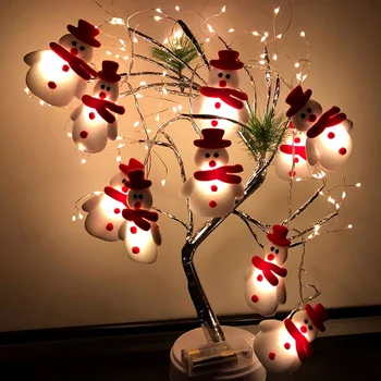 1.65M 10LED Sneeuwpop Kerstboom Led Licht String Garland Kerst Decoraties Voor Thuis Kerst Ornamenten Navidad Nieuwjaar