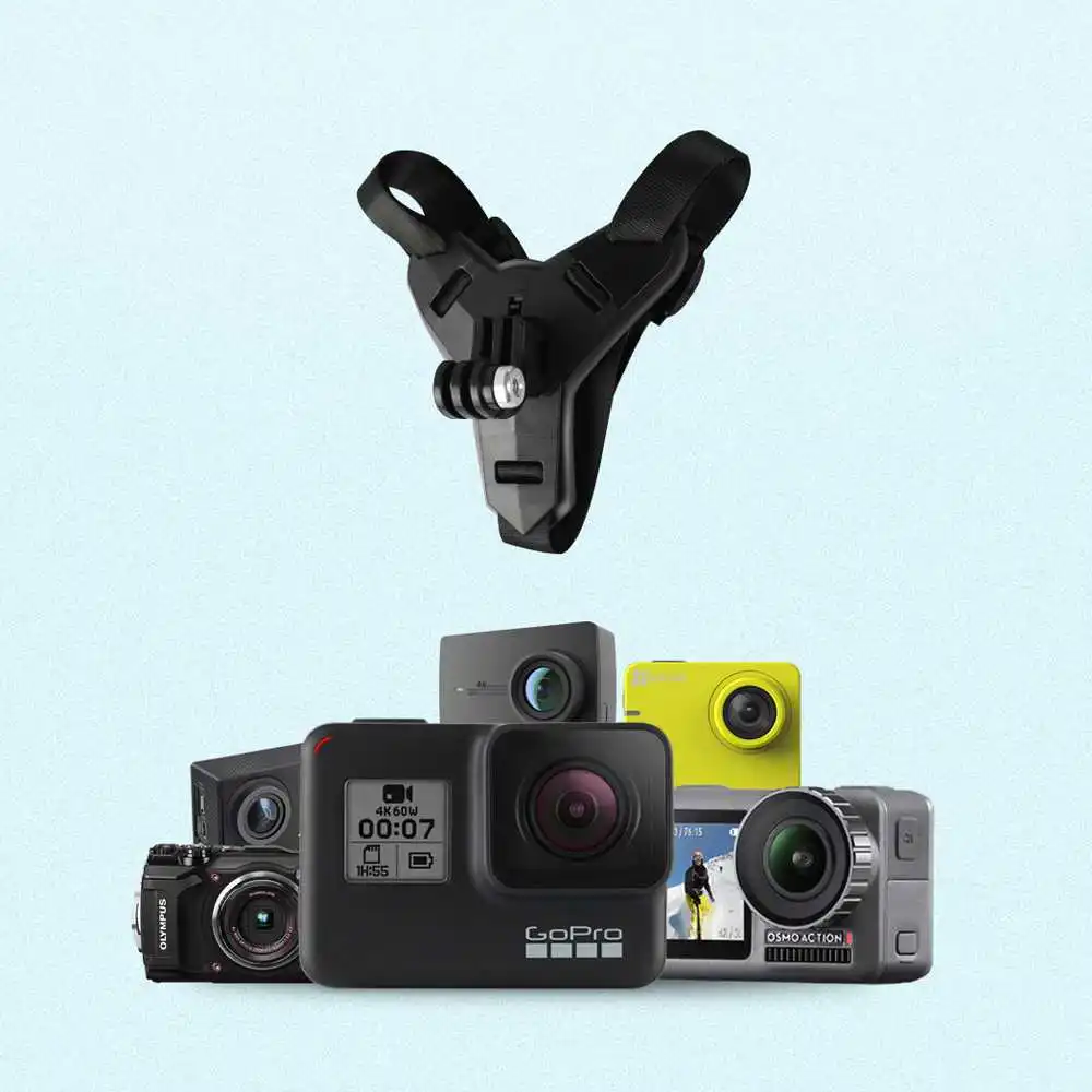 Для экшн-Камеры GoPro Hero 8/7/6/5 подбородка шлема Камера крепление Скоба аксессуары для спортивной экшн-камеры Xiaomi Yi 4K SJCAM SJ4000 пульт дистанционного управления для спортивной Камера