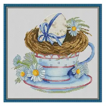 

Coffee and Easter Egg Patterns Counted Cross Stitch 11CT 14CT 18CT DIY Chinese Cross Stitch Kits Embroidery Needlework Sets