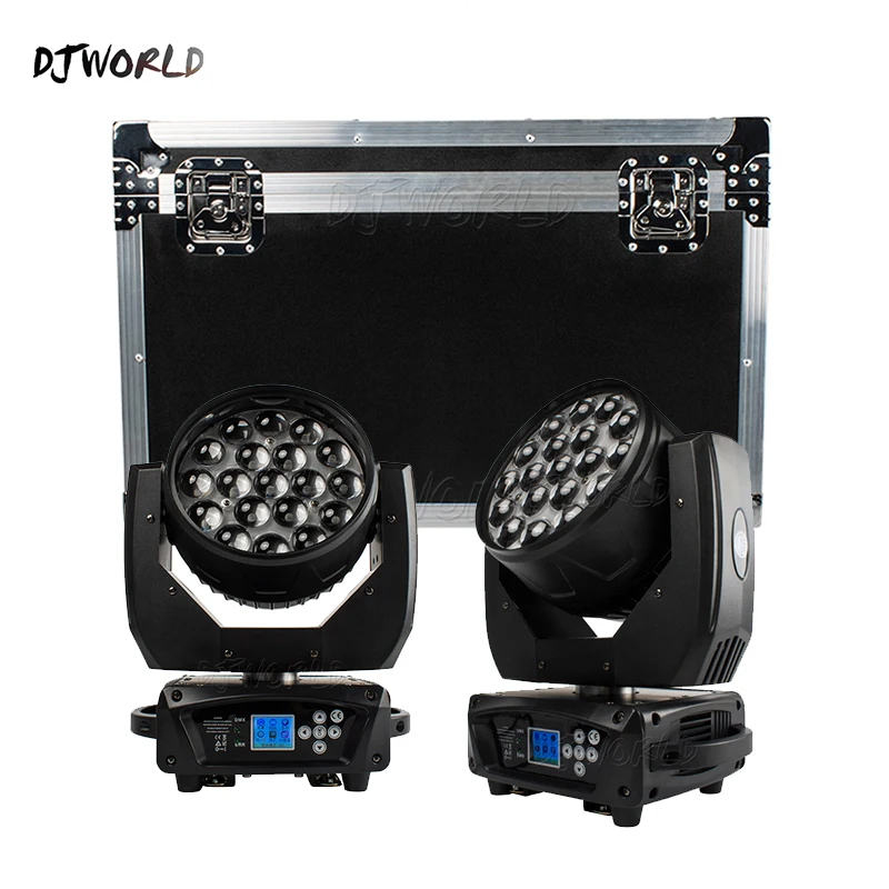 Flight Case+led Beam Wash Zoom19x15w RGBW Moving Head Light With CTO Function 2700~7200K Professional DJ Stage DMX512 | Лампы и