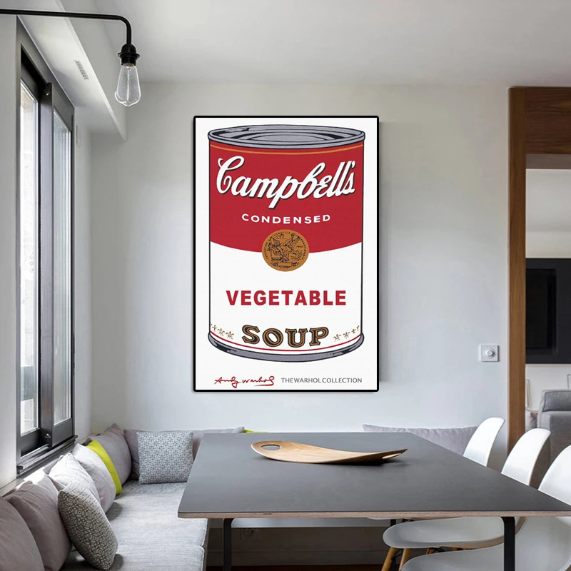Современный настенный арт Andy Warhol овощной суп Поп-Арт холст живопись абстрактное декоративное искусство настенные картины для гостиной Quadro