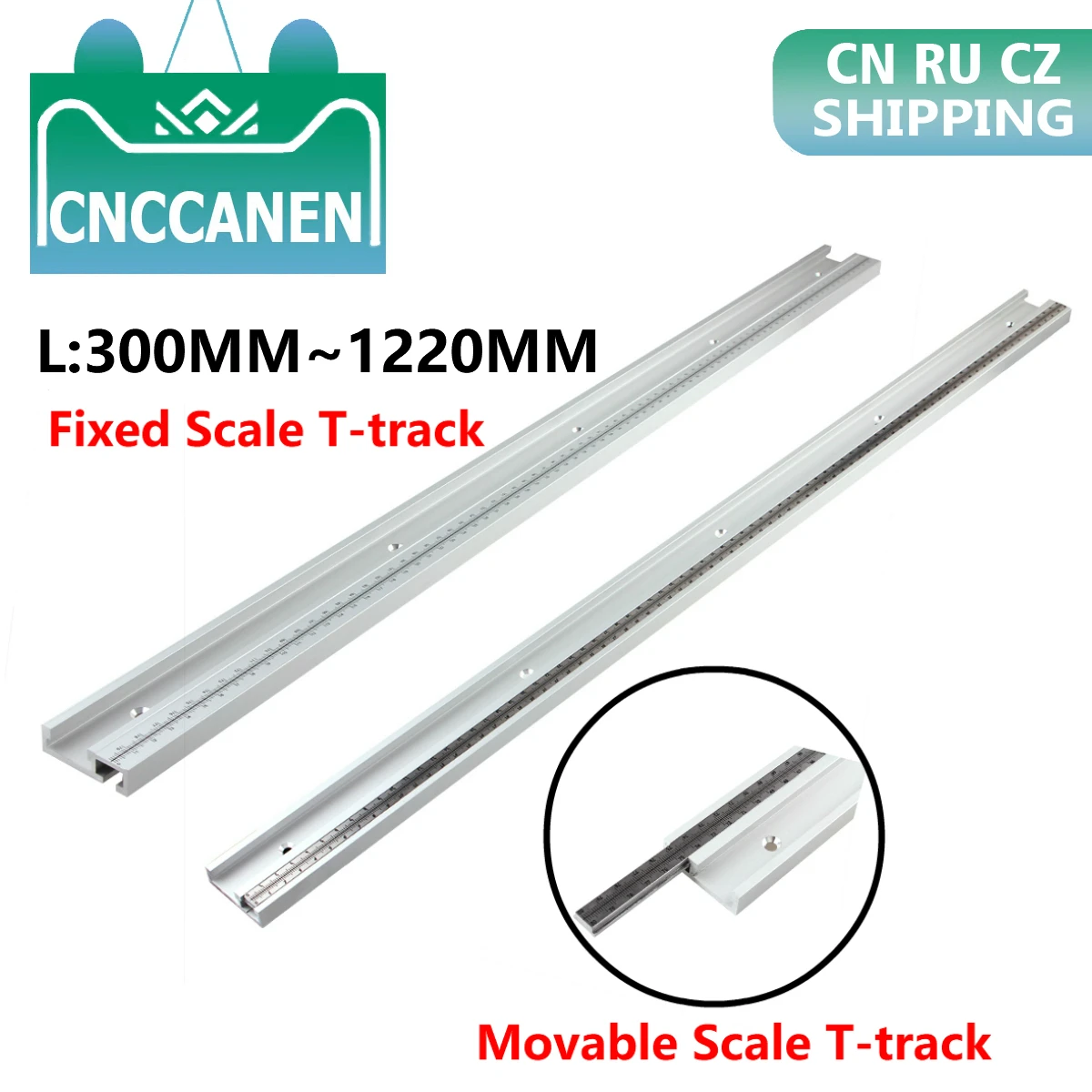 45TypeTTrackWithScale3006001220mmAluminiumAlloyTtracksSlot