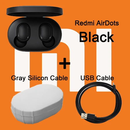 CN Add Case Cable Redmi Airdots Xiaomi Global TWS 5,0, беспроводные Bluetooth наушники, стерео бас наушники, гарнитура, управление ии - Цвет: CN Add Case Cable