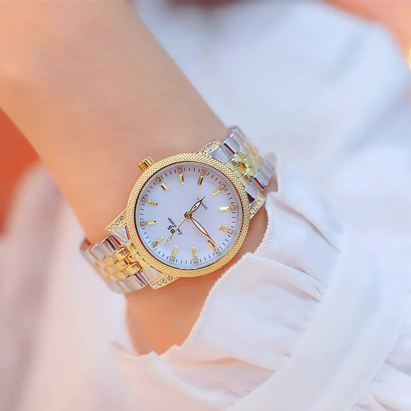 

New Style Luxury Brand Lady Crystal Watch Women Dress Watch Fashion Rose Gold Quartz Watches Female Stainless Steel Wristwatches