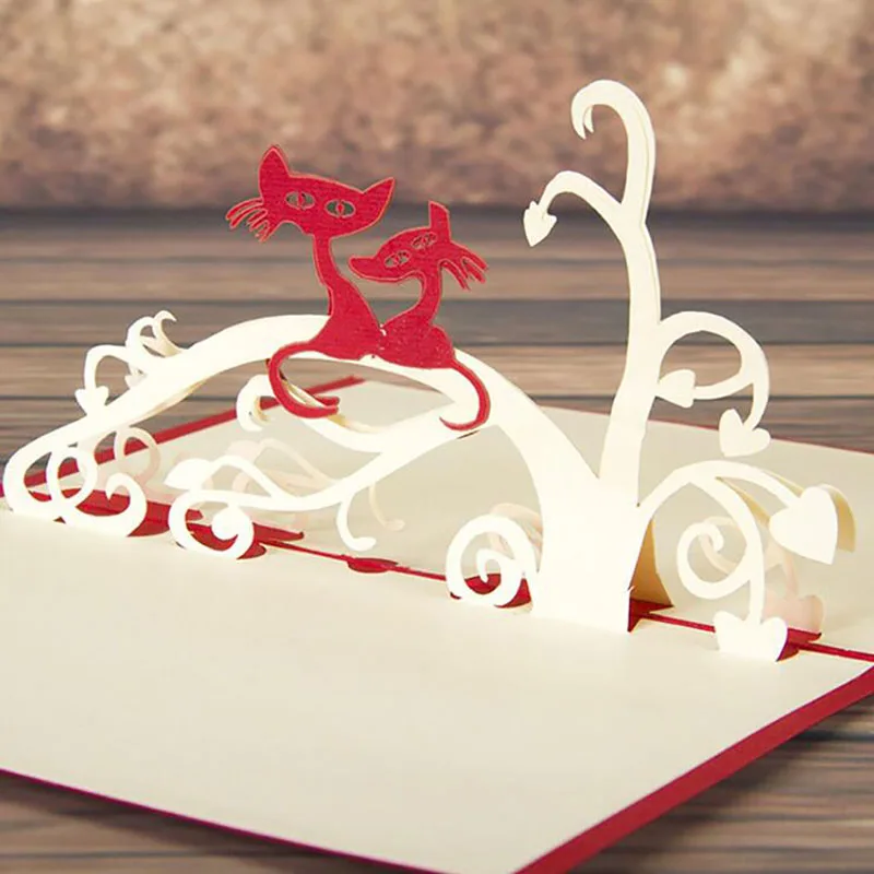 Бумажные пригласительные поздравительные открытки креативный 3D милый маленький