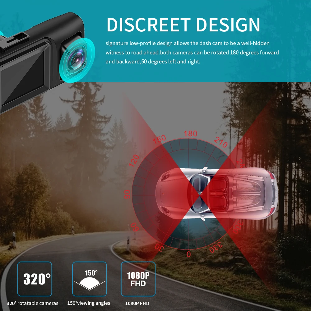 ELEBEST 3 канальный Автомобильный видеорегистратор с камерами 1080P