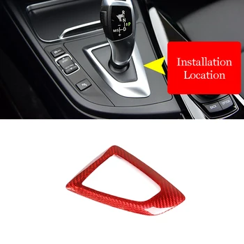 

Red Real Carbon Fiber Car Gear Shift Frame Trim For BMW F30 F32 F10 X3 F25 X4 F26 X5 F15 X6 F16 F48 F47 F34 F20 RHD and LHD