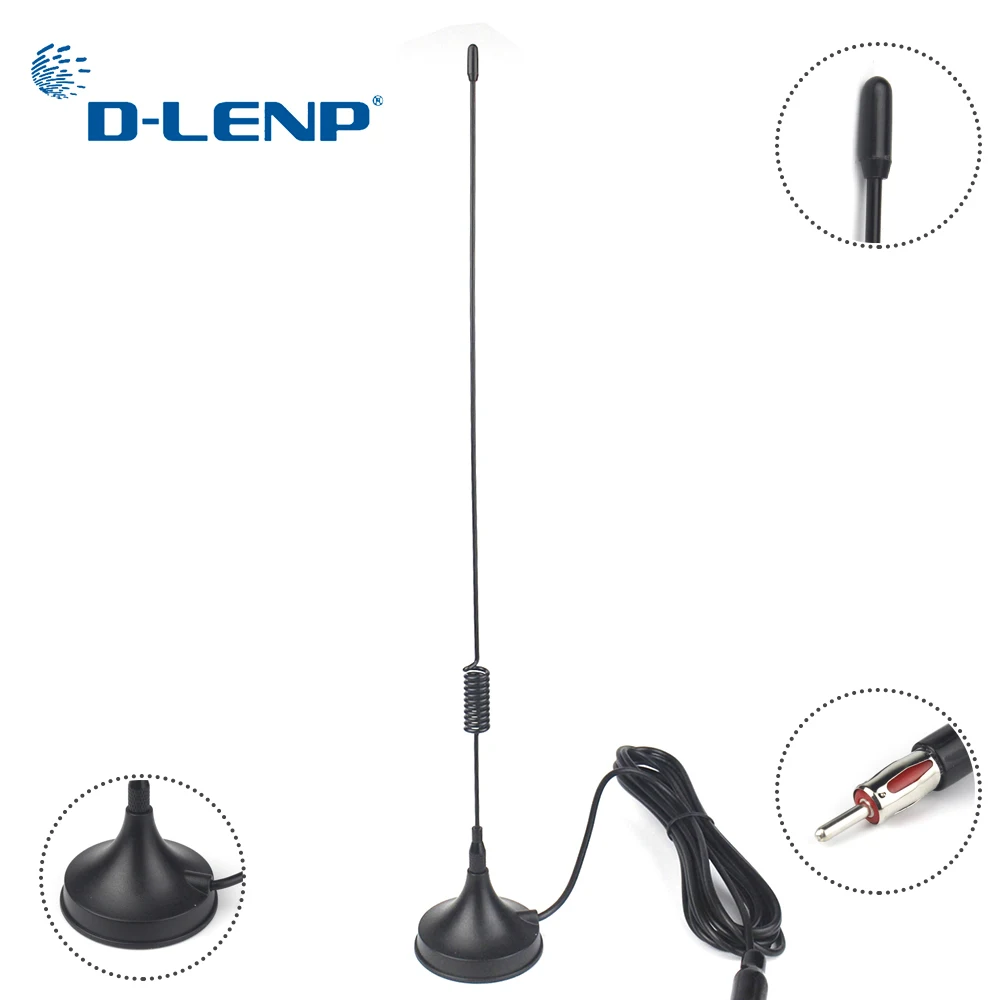 DLENP Универсальная автомобильная AM/FM антенна с магнитным основанием и 3M удлинительным кабелем для авто CD радио