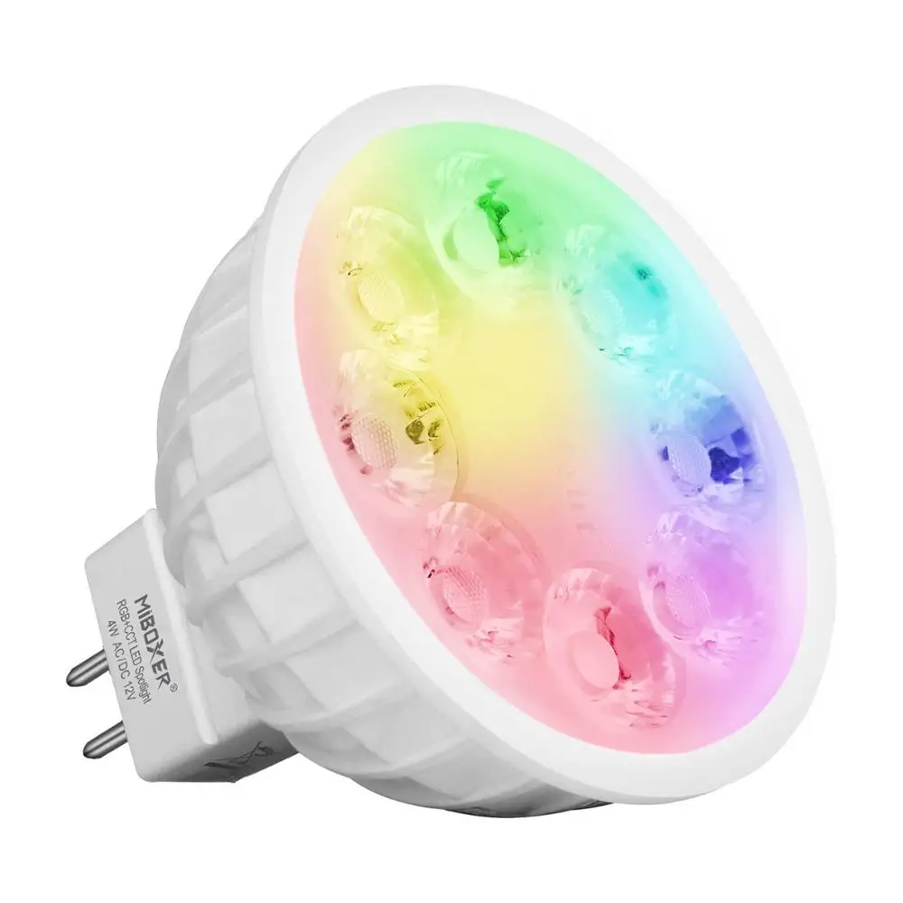 Mi Light MR16 цветной сменный Светодиодный прожектор WiFi RGB+ CCT 4 Вт теплый белый с регулируемой яркостью(4 Вт MR16) jk