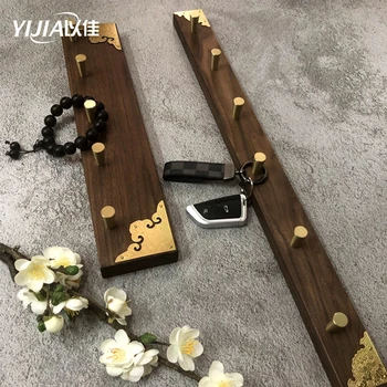 

Hooks Bedroom Bathroom Wardrobe Coats Clothes Towel Hat Row Hooks Hanger Rack Wood Wall Mounted key Hooks