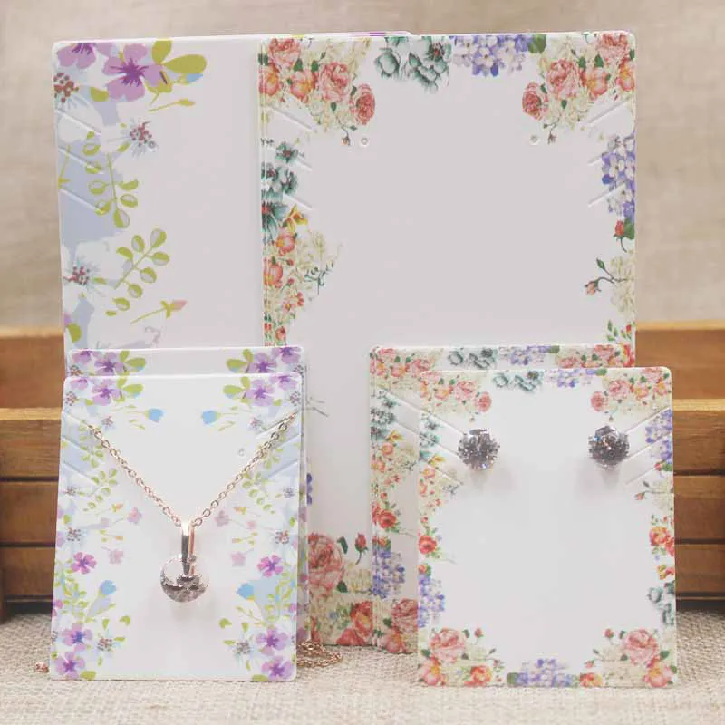 100 шт. бумажные держатели для сережек и ожерелий|Упаковка стойки украшений| |