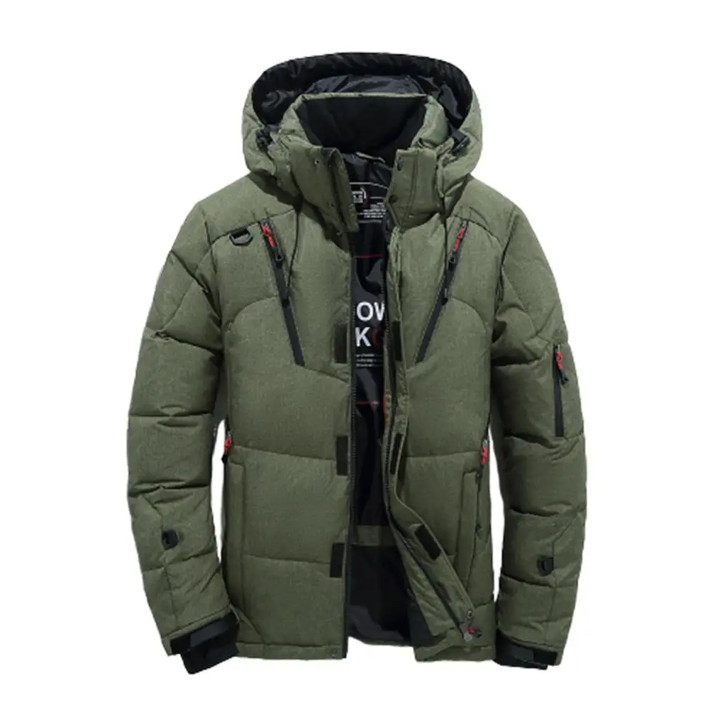 Men's Winter Warm Duck Down Jacket Ski Jacket Snow Hooded Coat Climbing Outdoor Men's Cloth