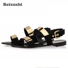 2020 Summer Men Shoes Designer's Genuine Leather Men Sandalias Zapatos Mujer Rome Rock Fashion Mens Sandal Shoes, US6-10!