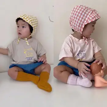 

Summer Newborn Baby Girls Boys Clothes Set Cotton Little Duck Printing Short Sleeve Tops T-shirt+denim Shorts Suit Infant Outfit