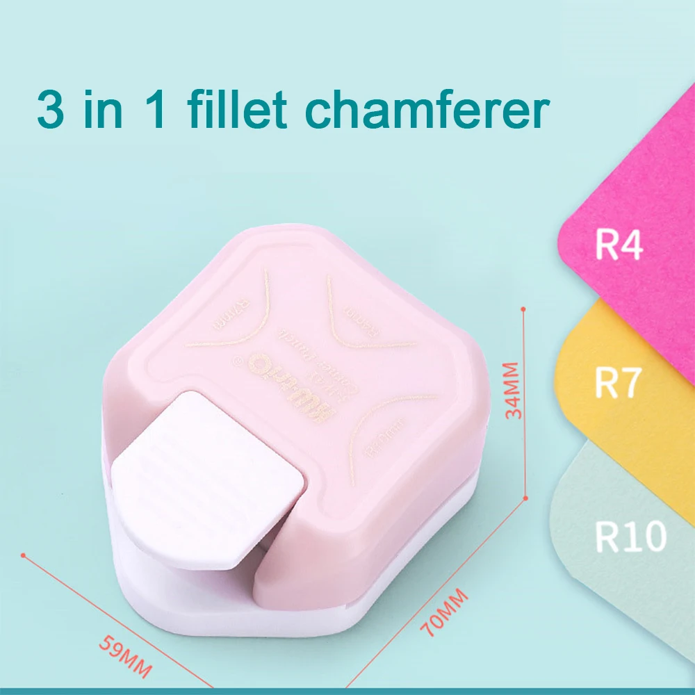 3 In 1 Plastic Punching Machine R4 R7 R10 Round Corner Trimmer DIY Card Paper Puncher Pattern Photo Cutter Scrapbooking Tool paper cutter paper punch hole punching tools paper craft punch circle hole punch corner cutter